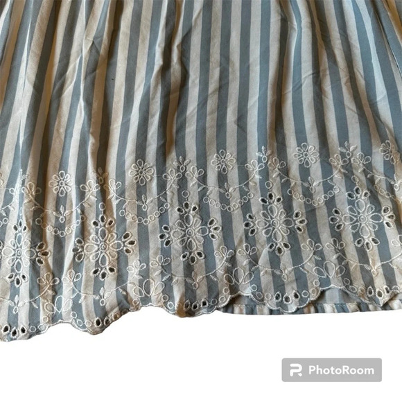 Maurice’s Plus Size Embroidered Eyelet Baby Blue Stripe Cold Shoulder Top - Picture 4 of 9